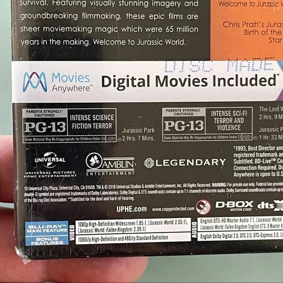 Jurassic World: 5-Movie Collection [Blu-Ray + Digital Box Set] - Picture 5 of 8